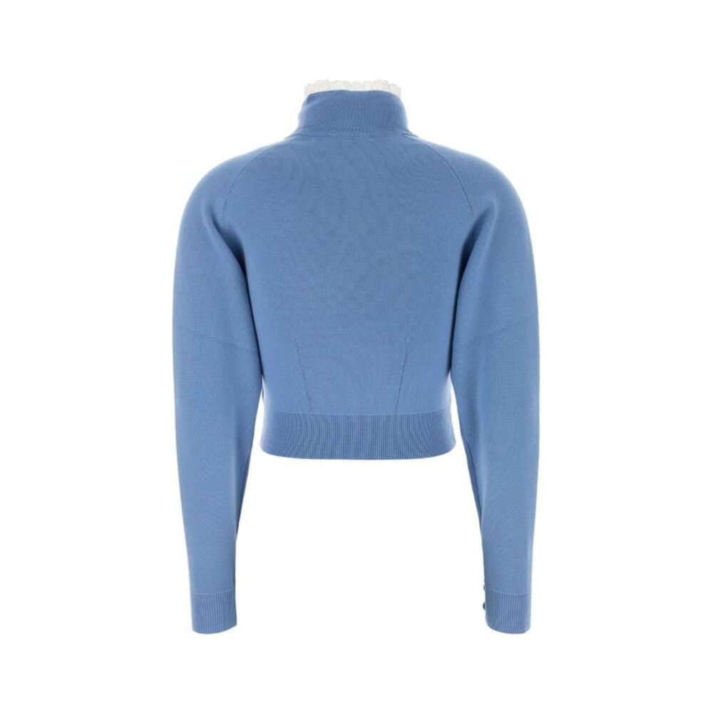 Chloe Women Cerulean Blue Wool Sweater - Picture 2 of 2